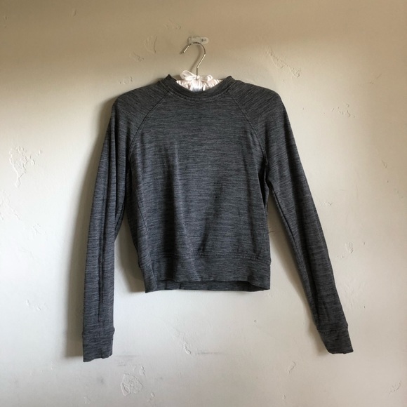 LULULEMON Warm Down Crew — heathered DARK grey , size 2 - Picture 2 of 10